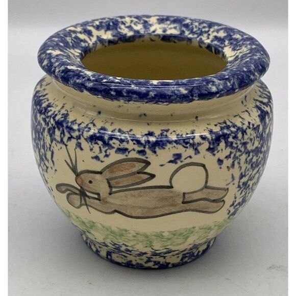 Vintage Bunny Flower Pot Bowl Vase Easter Decor - Picture 1 of 12